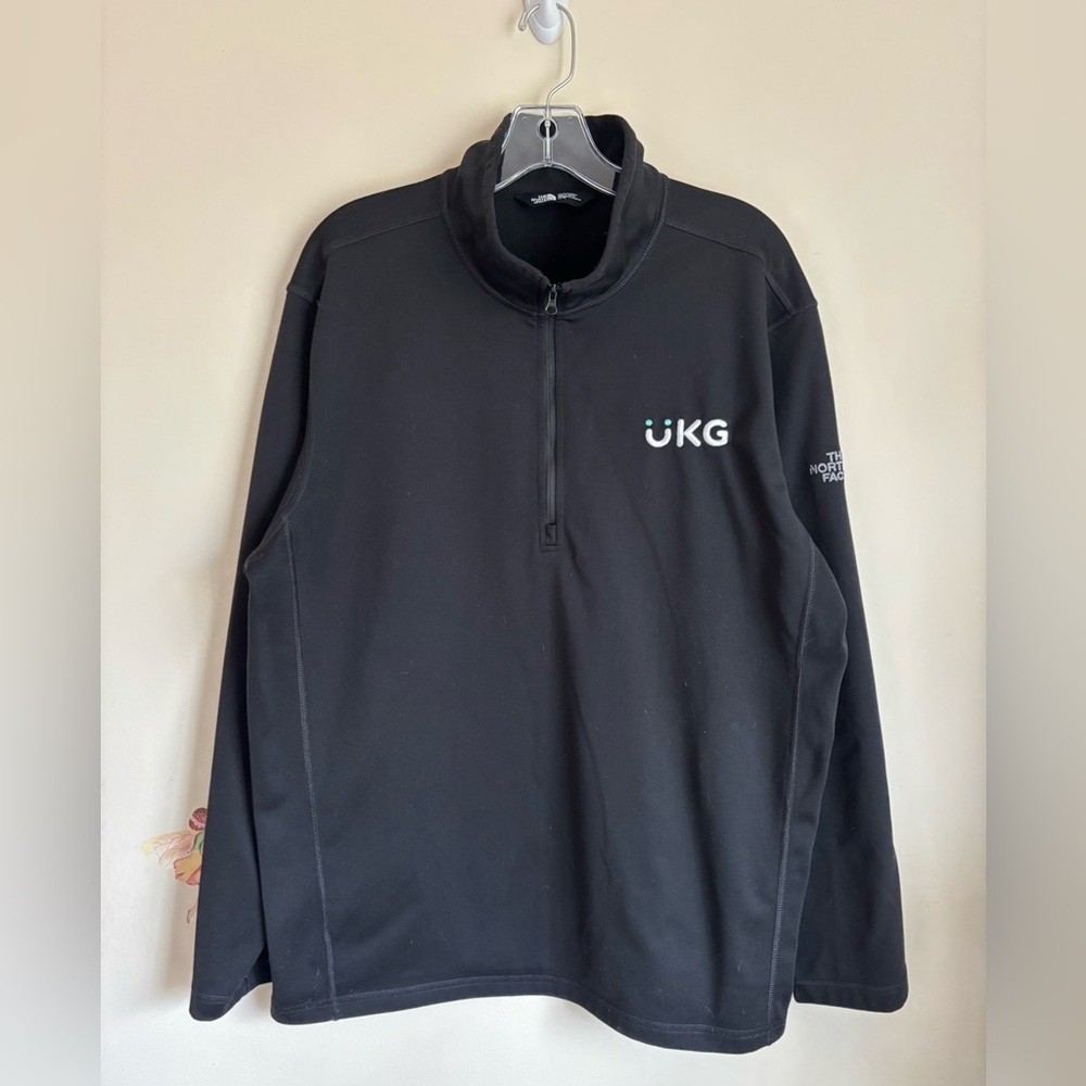 The North Face Men's Jacket Pullover Black Quarter Zip Up Long Sleeve Size XL